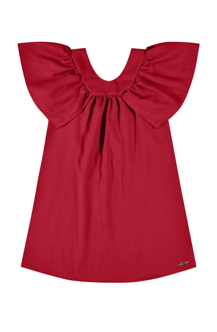 Vestido rojo claro quimbykids niña 34191