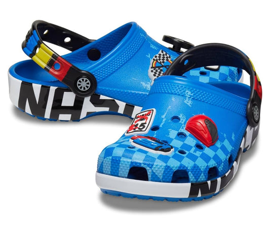 Crocs Nascar azul niño