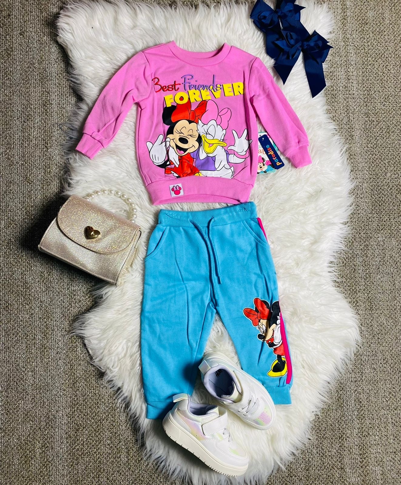 Set 2 Piezas pijama rosada azul celeste Minnie Disney niña