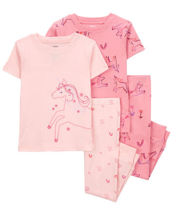 Set 4 piezas pijama cárters niña unicornio