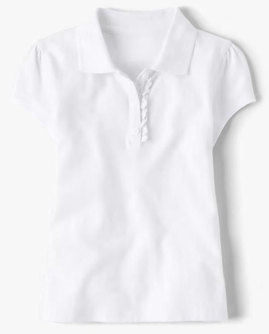 Camisa polo blanca Childrens Place niña revuelos