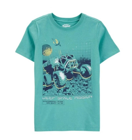 Camisa verde monster truck espacio niño Carters