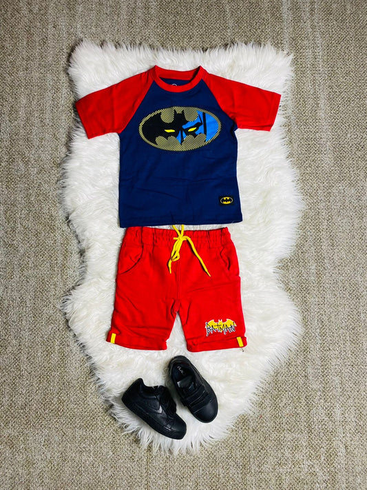 Set 2 piezas batman short camisa niño