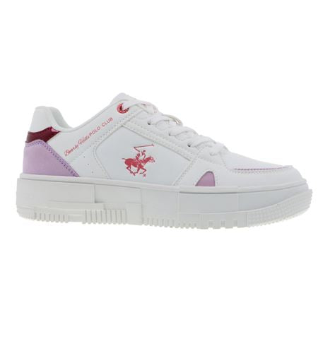 Tenis blancos morado Polo adulto mujer o niña grande ALIA-WHPP-W4-B