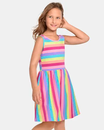 Vestido rayas colores childrens place niña