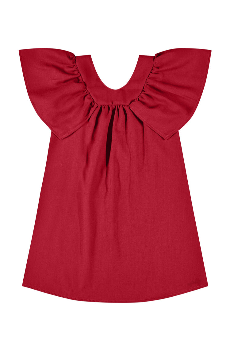 Vestido rojo claro quimbykids niña 34191