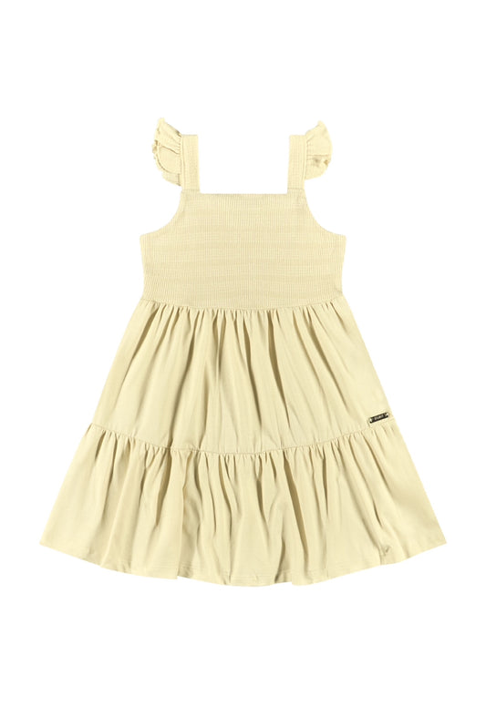 Vestido beige quimbykids niña 34187