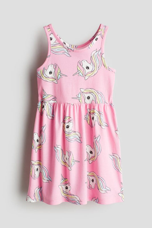 Vestido rosado unicornio niña H&M