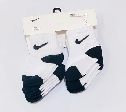 Calcetines set 6 pares blanco Nike bebe niño.