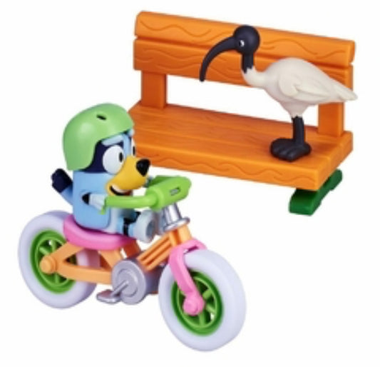 juguete Bluey en bicicleta