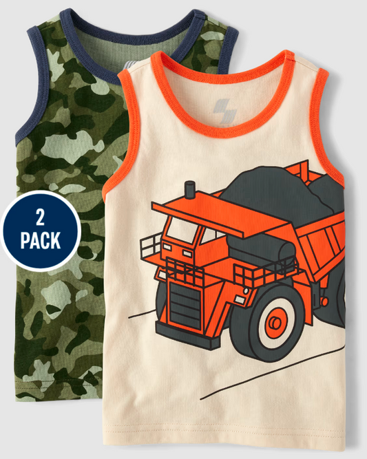 Set 2 camisas  sin mangas Children's Place niño carro camion