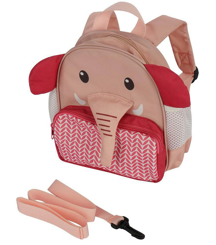 Mochila con Arnes elefante rosada Cutebabies