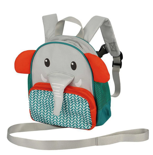 Mochila con Arnes elefante verde gris Cutebabies