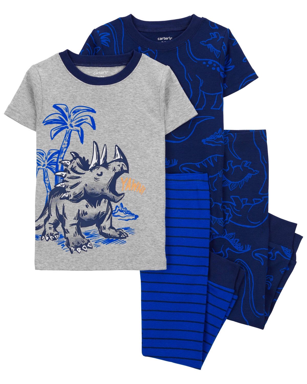 Pijamas Set 4 piezas Carters niño azul dinosaurios