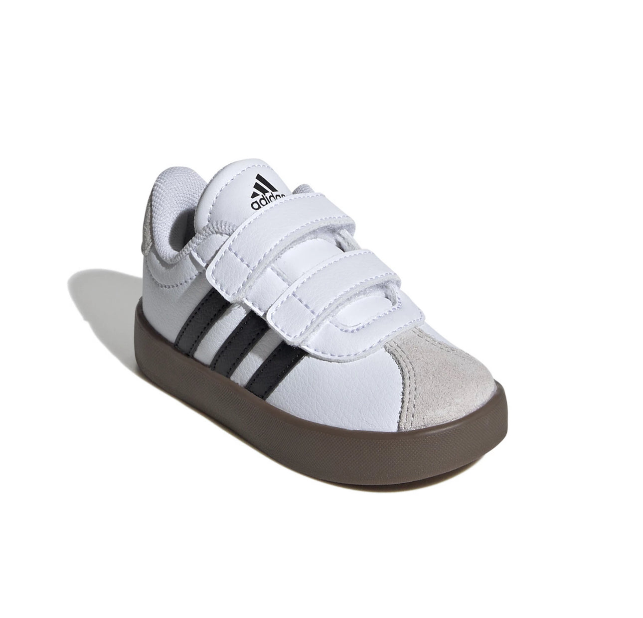 Tenis blanco Adidas pegar plantilla cafe