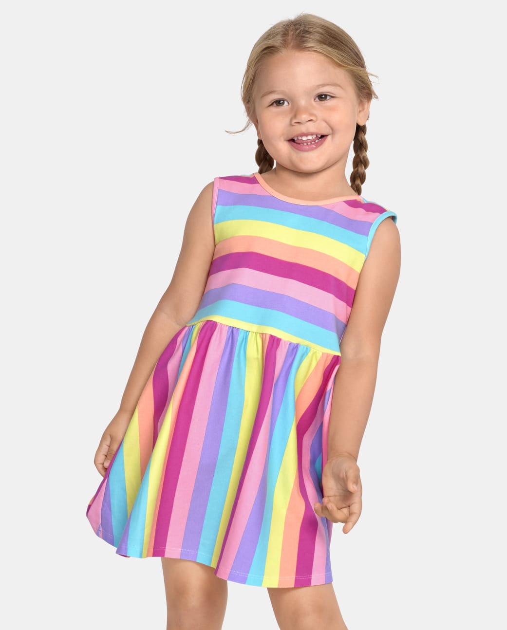 Vestido rayas colores childrens place niña