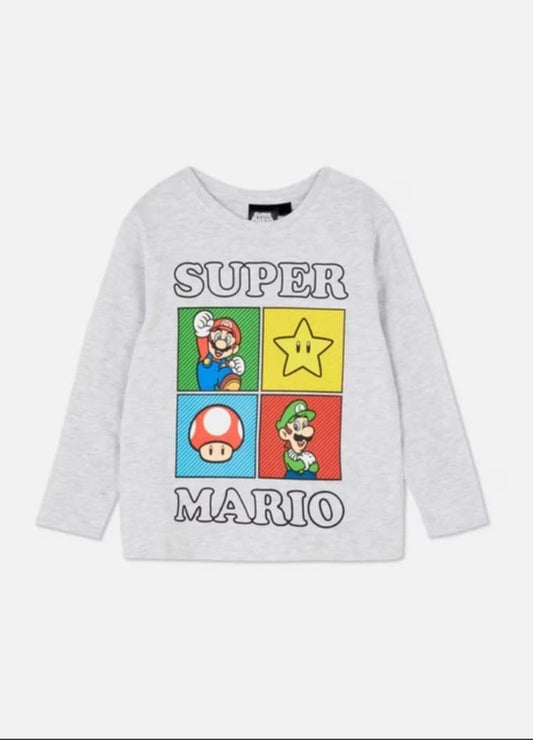 Camisa Gris Mario Bross niño