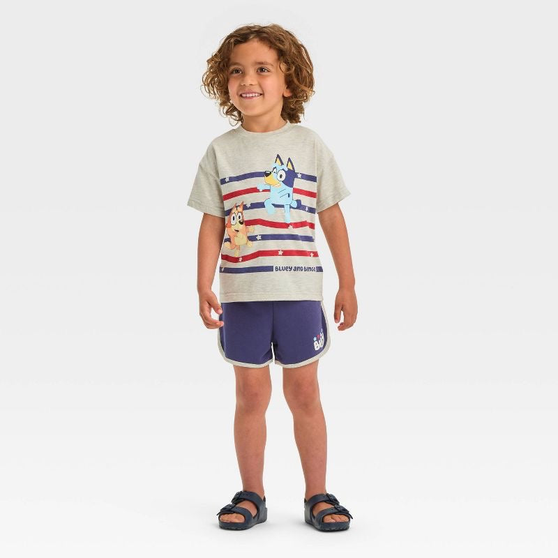 Set 2 piezas short camisa Bluey niño