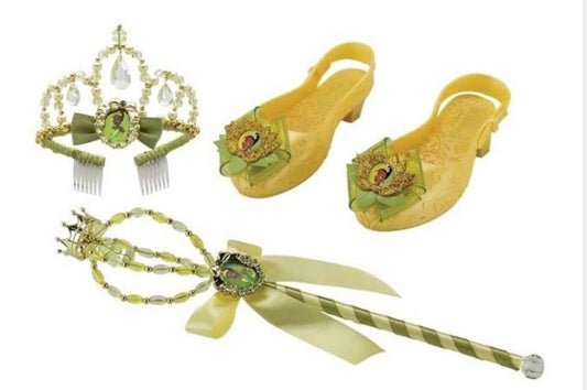 Juguete zapatilla tacon 3 set accesorios amarilla princesas tiana