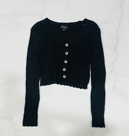 Sueter negro cardigan niña