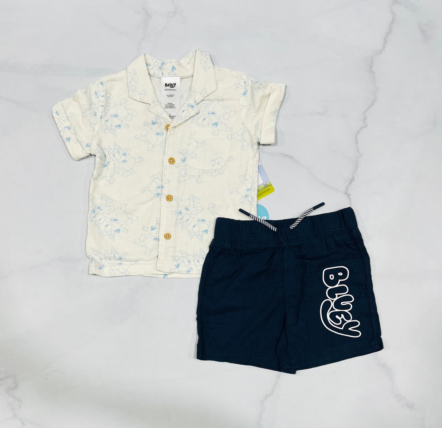 Set 2 piezas short camisa Bluey niño