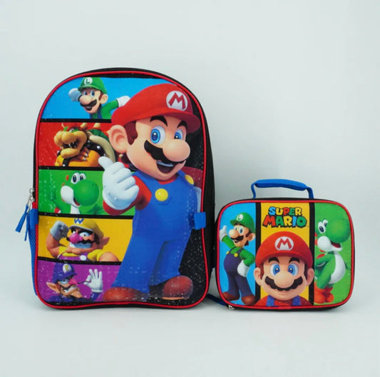 Mochila  y lonchera Mario Bross