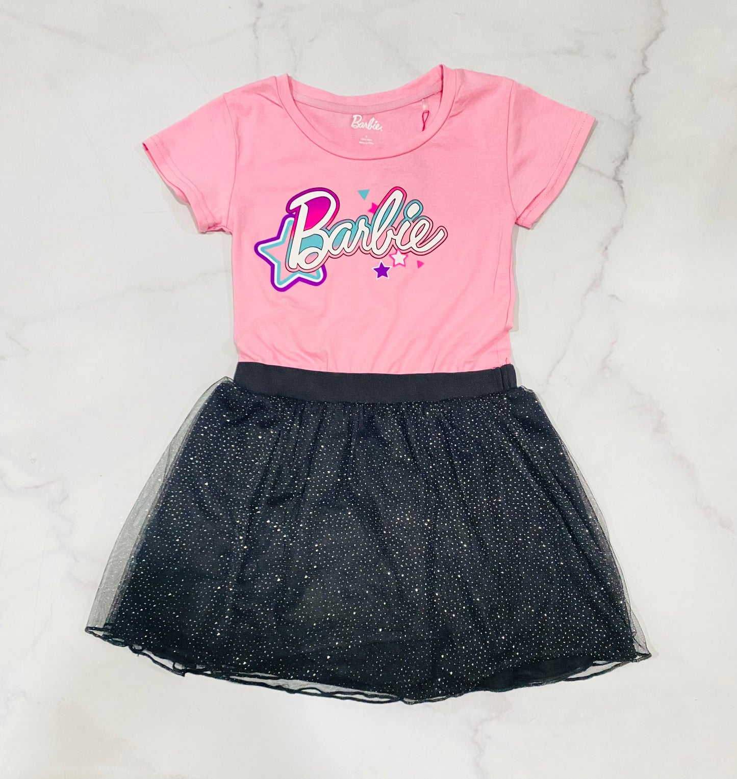 Vestido Barbie rosado tutú negro 51158768