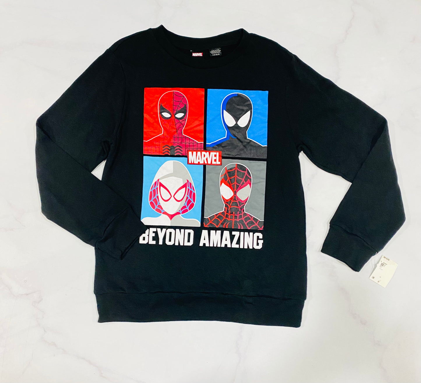 Sueter sudadera marvel negro Niño