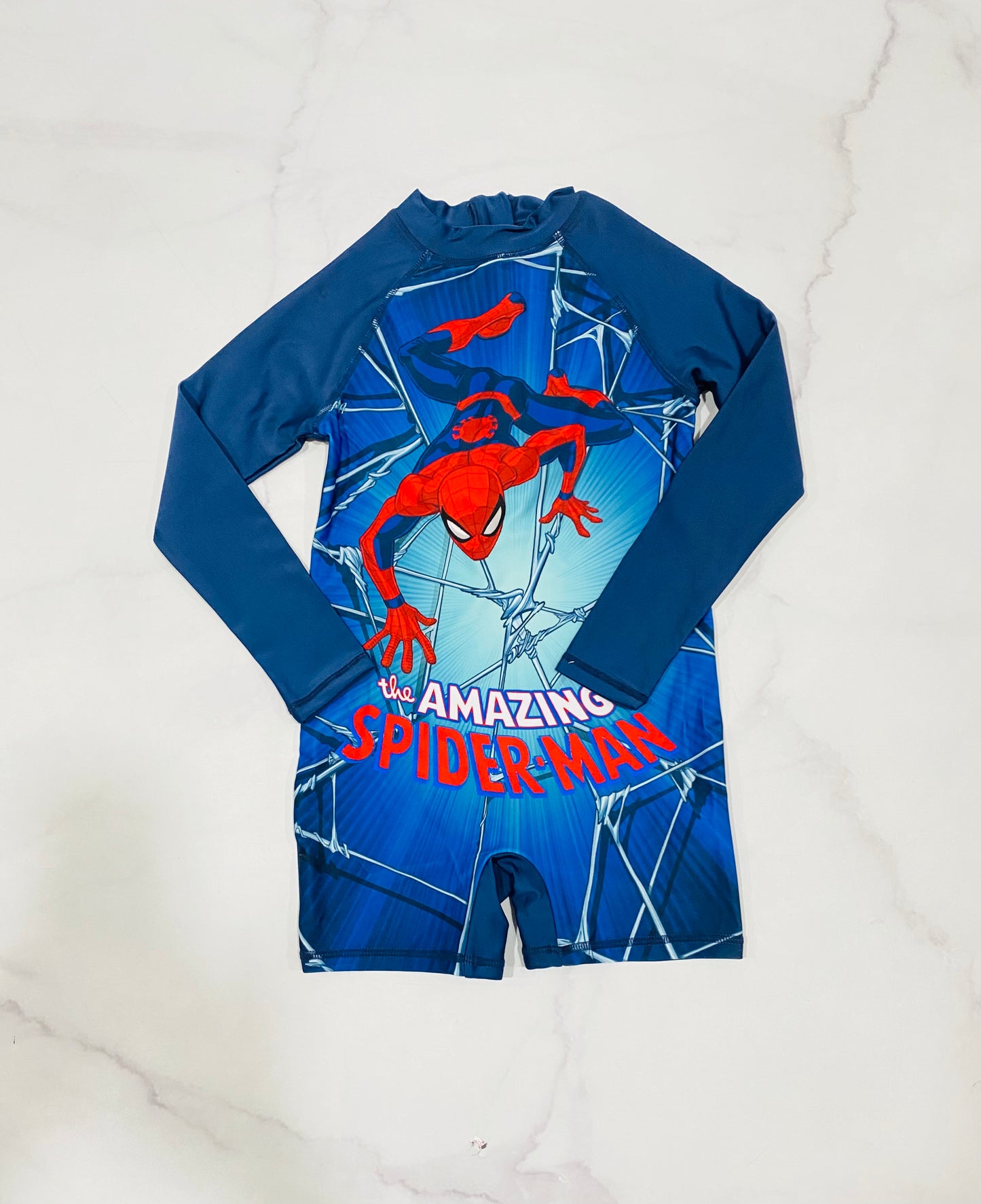 Traje baño niño una pieza Spiderman azul