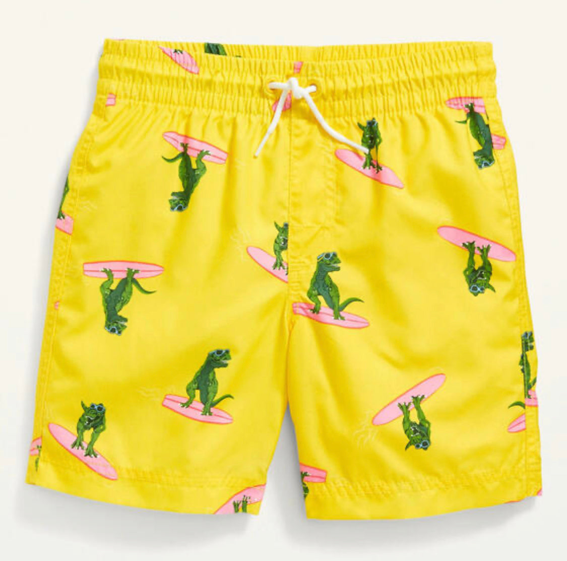 Calzoneta Short traje de baño amarillo dinosaurio nino