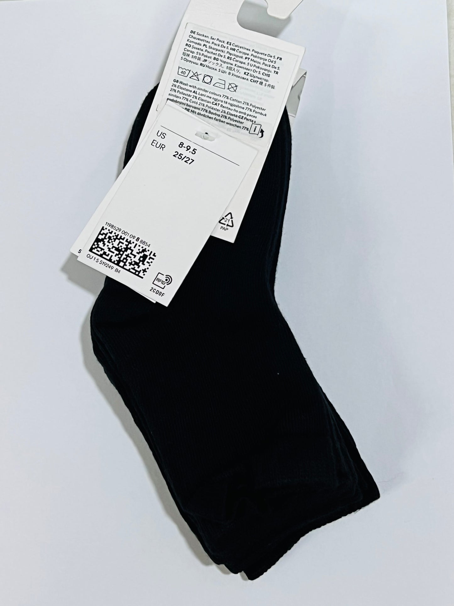 Calcetines negros medio altos H&M 5 pares 1198529