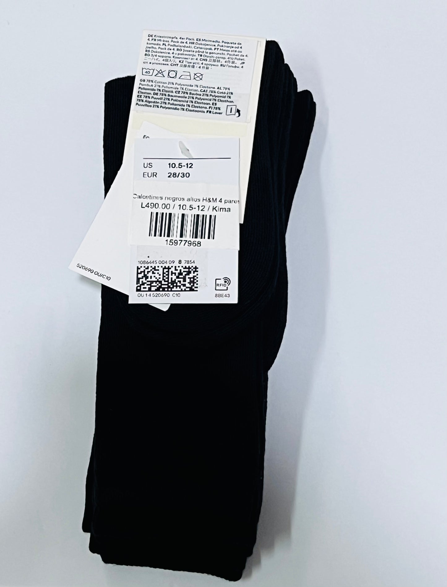 Calcetines negros altos H&M 4 pares 1086445