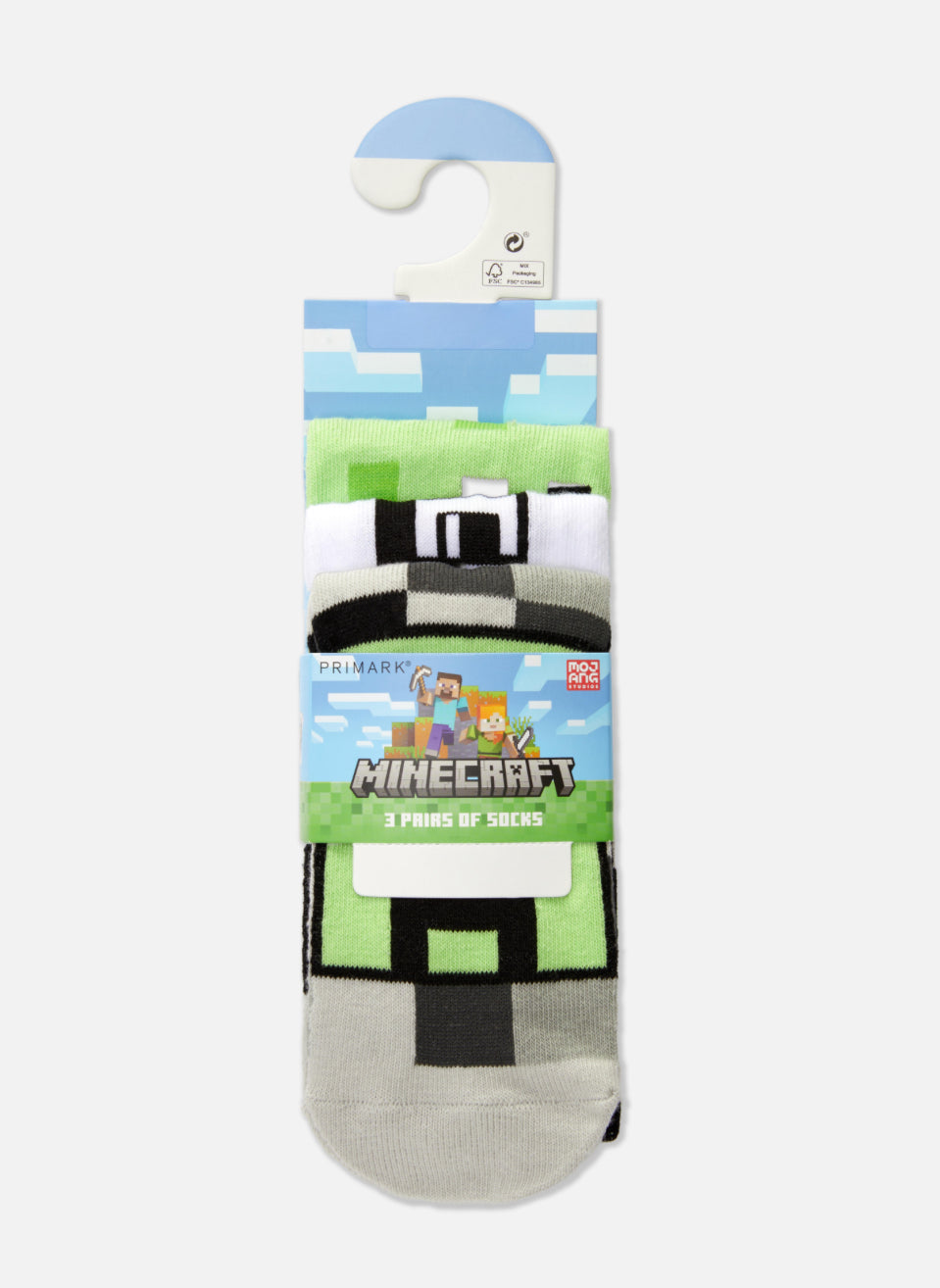 calcetines minecraft 3 pares niño