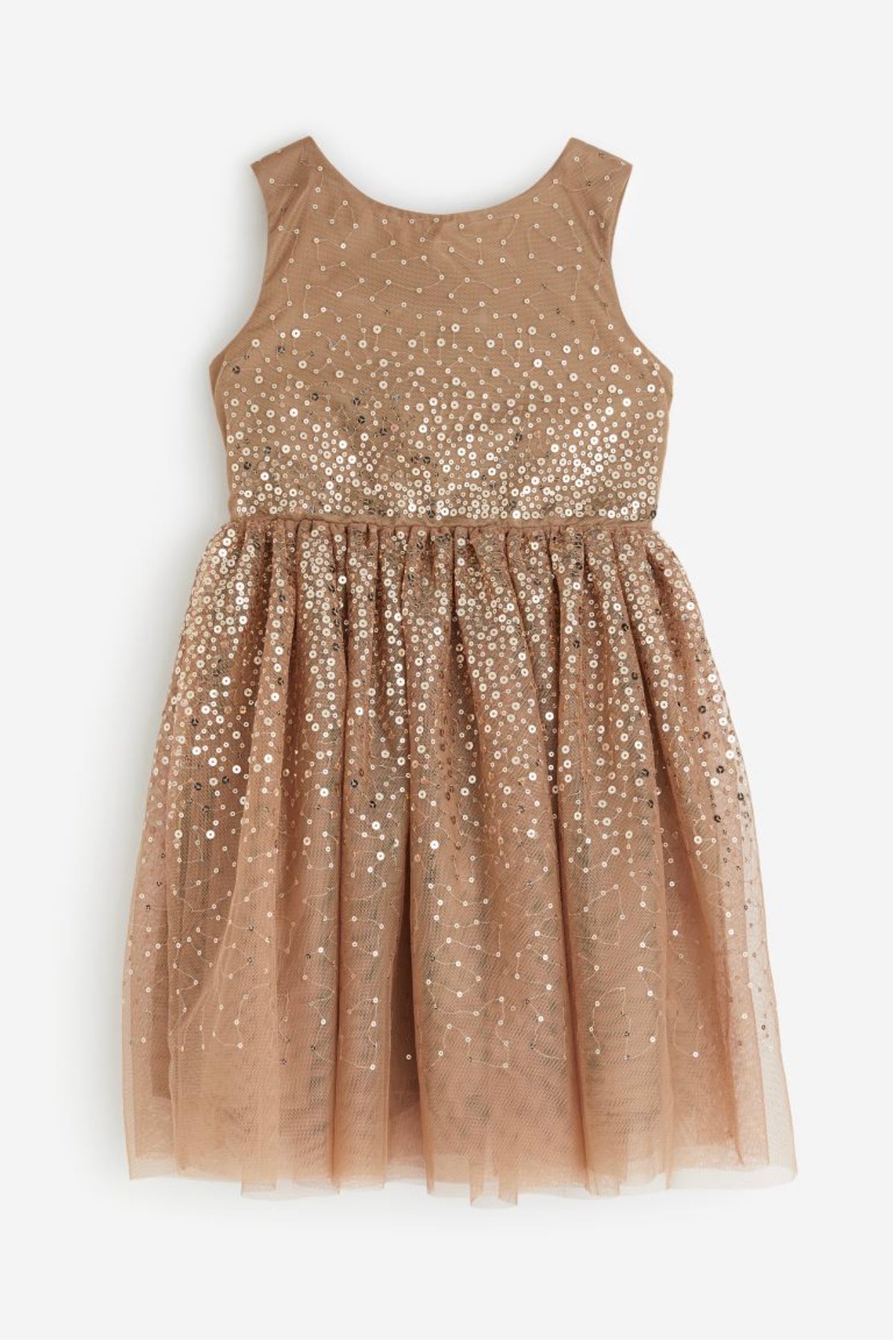 Vestido dorado niña H&M lentejuelas tulle glitter