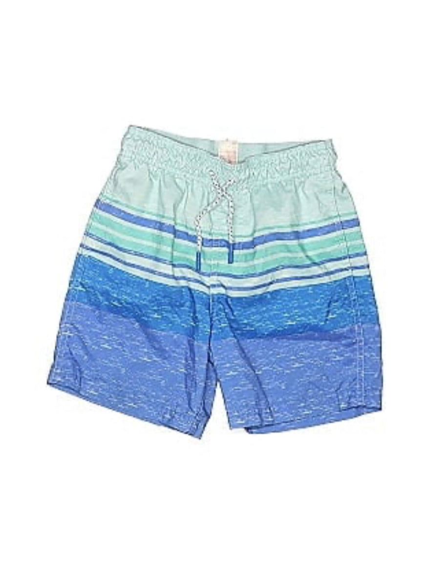 Calzoneta Short traje de baño azul rayas nino