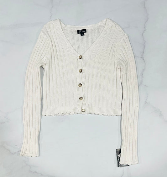 Sueter blanco cardigan niña