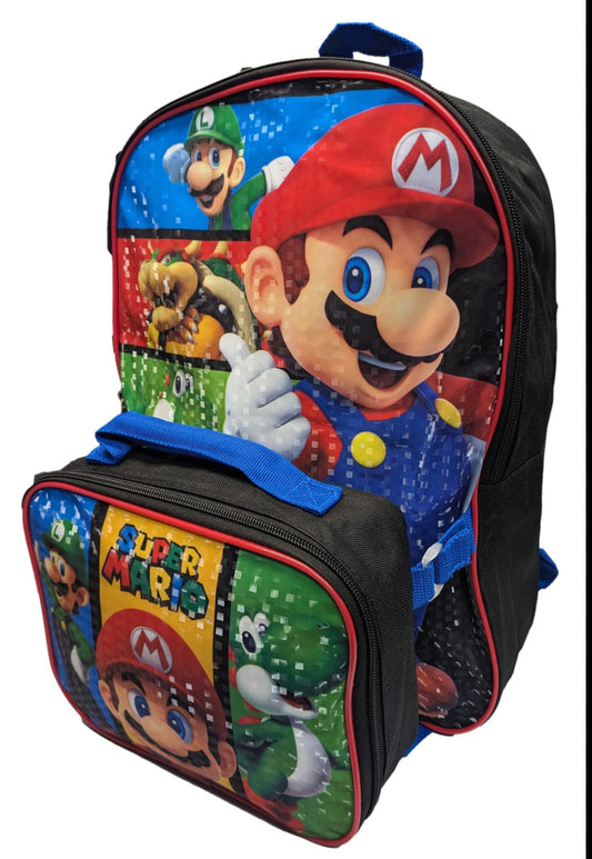 Mochila  y lonchera Mario Bross