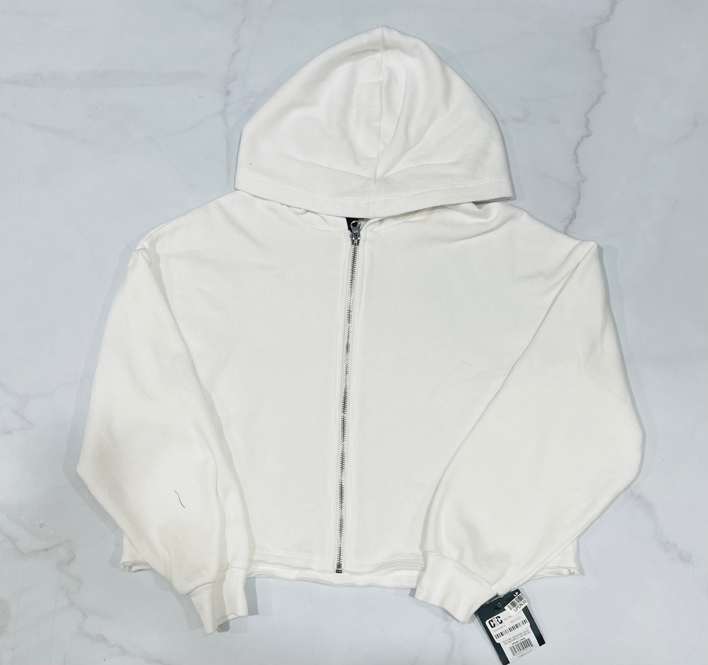 Sueter blanco hoodie niña