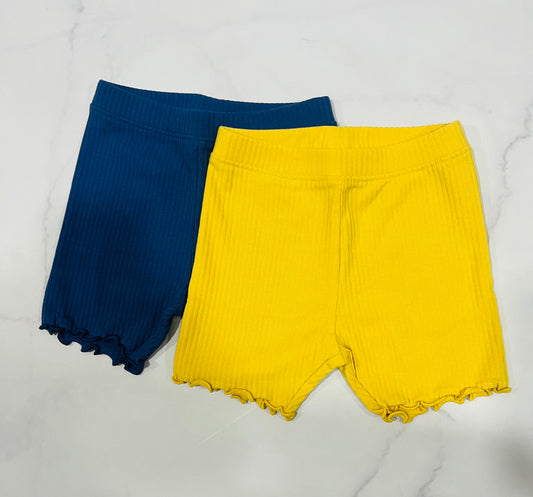 Set 2 Biker short amarillo azul old Navy niña