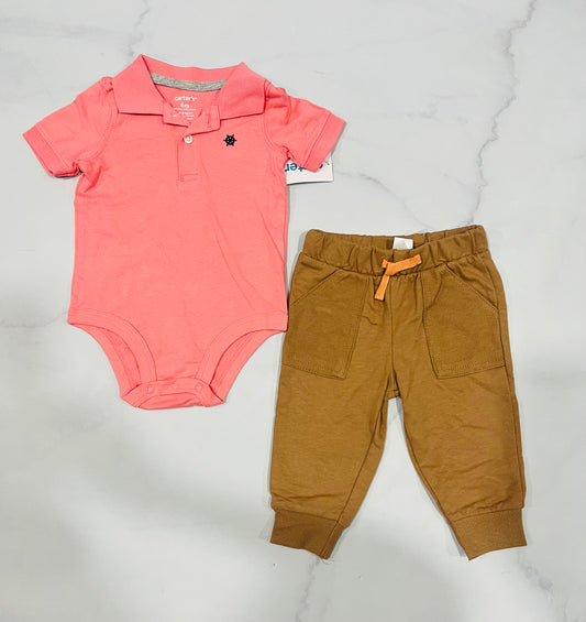 Set 2 Piezas bebe niña carters mameluco rosado