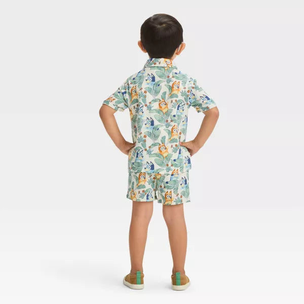 Set 2 piezas short camisa formal Bluey niño