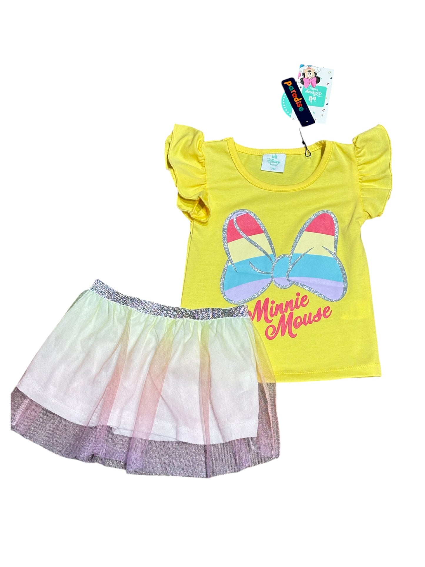 Set 2 piezas Disney Minnie amarillo niña bebé D9MI1365B