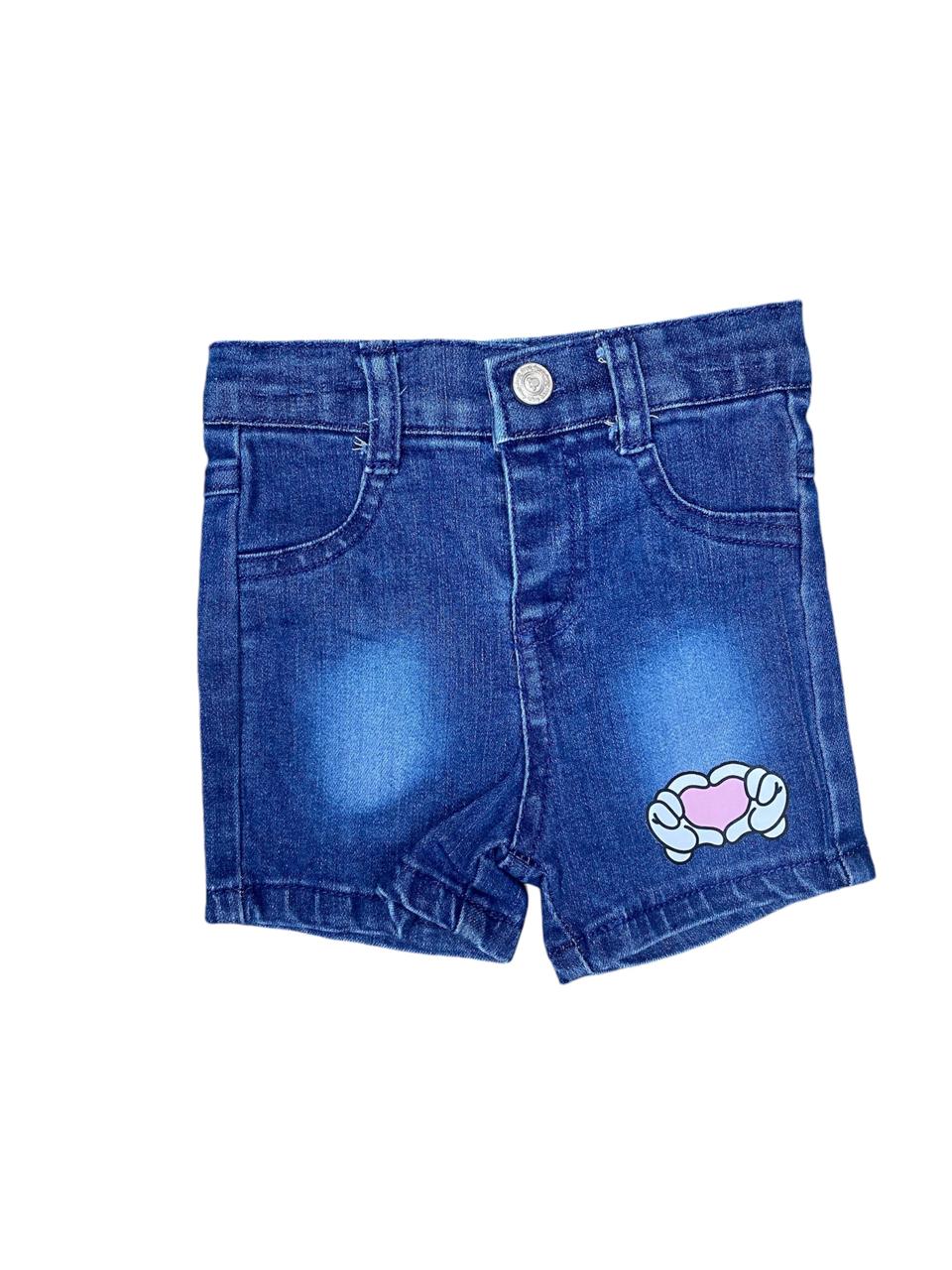 Set 2 piezas short y camisa jeans oscuro Disney Minnie niña bebé D9MI1281B