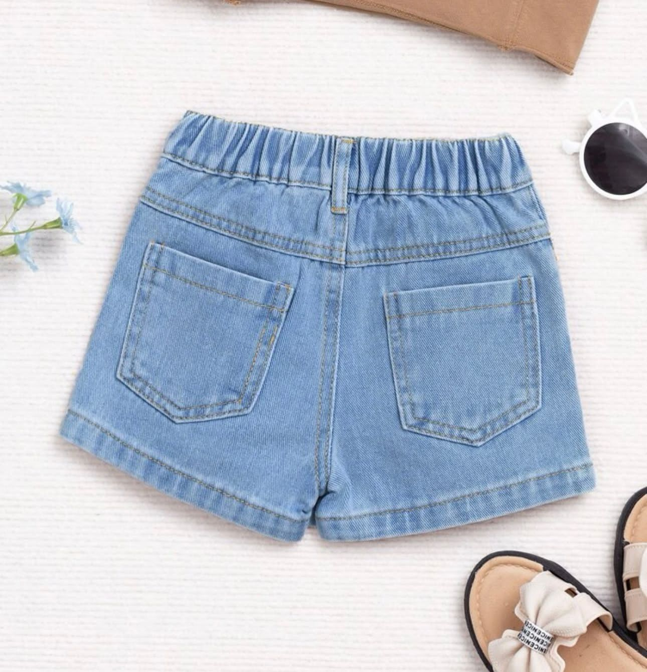 Falda short jeans azul claro