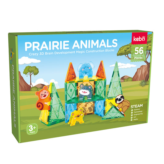 Magnetos Tiles Animales pradera 56 piezas