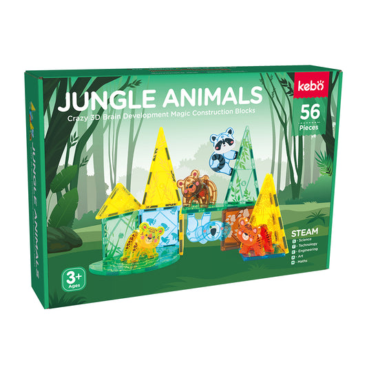 Magnetos Tiles Animales Jungla 56 piezas