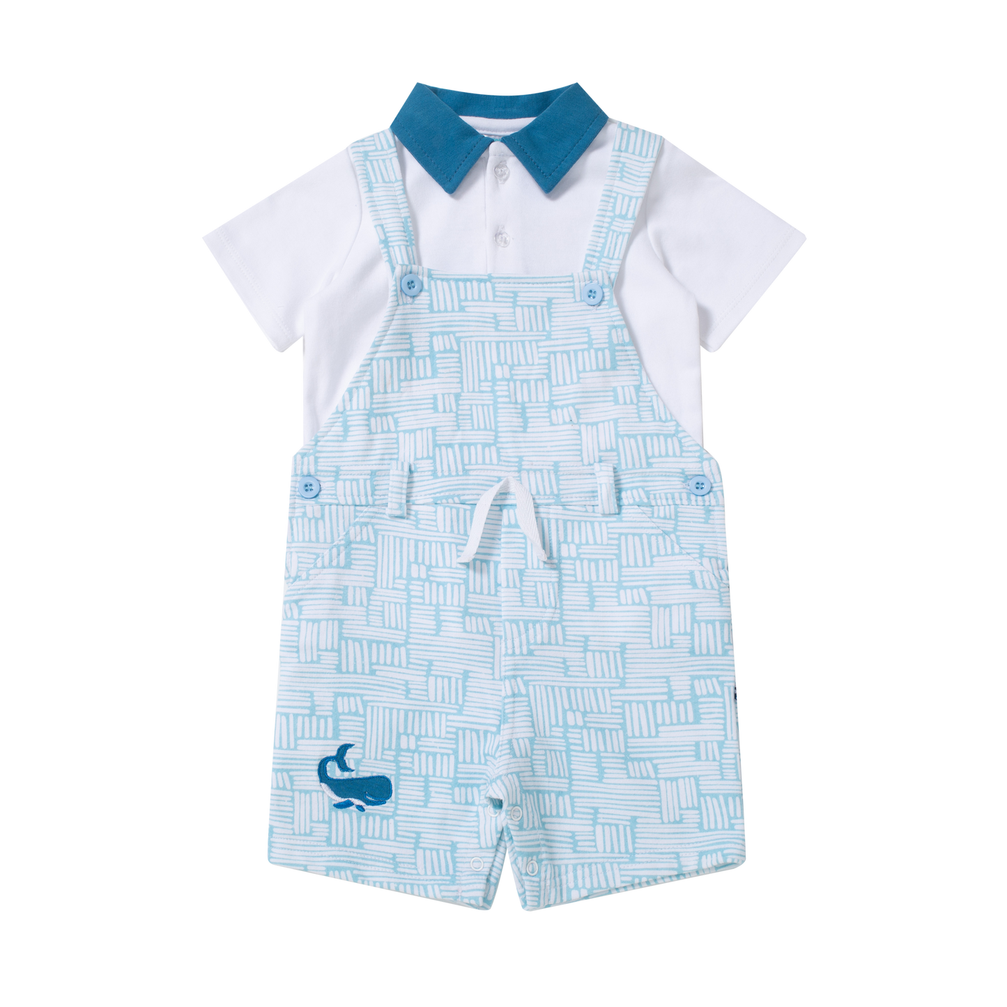 Set 2 piezas marinero azul celeste bebe niño Kobytin