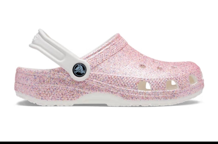 Crocs rosadas glitter Niña