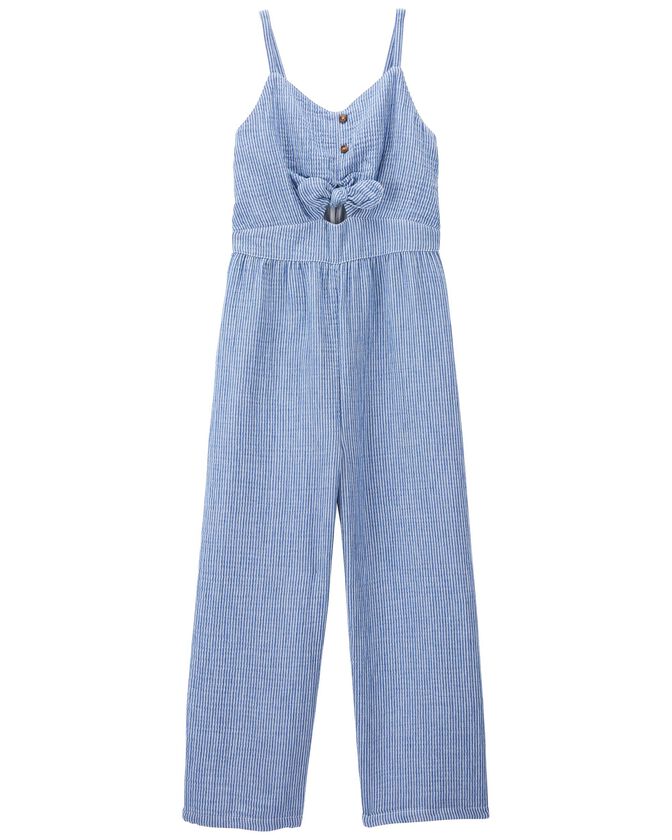 Romper azul rayas niña Jumpsuit Carters