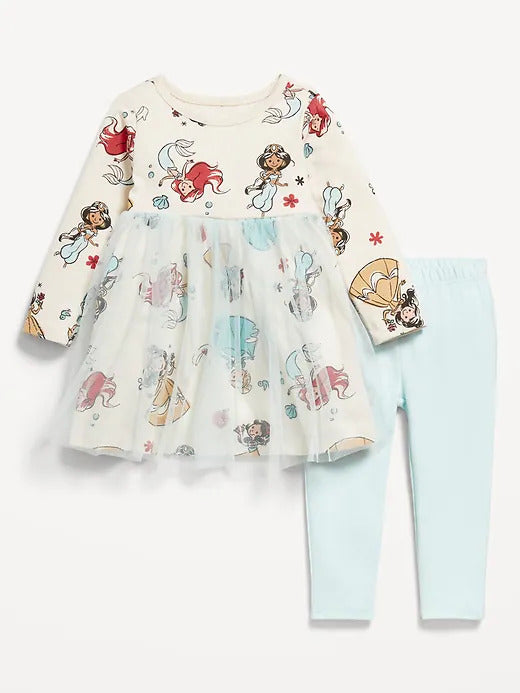 Set 2 piezas sirena niña old navy tutu disney